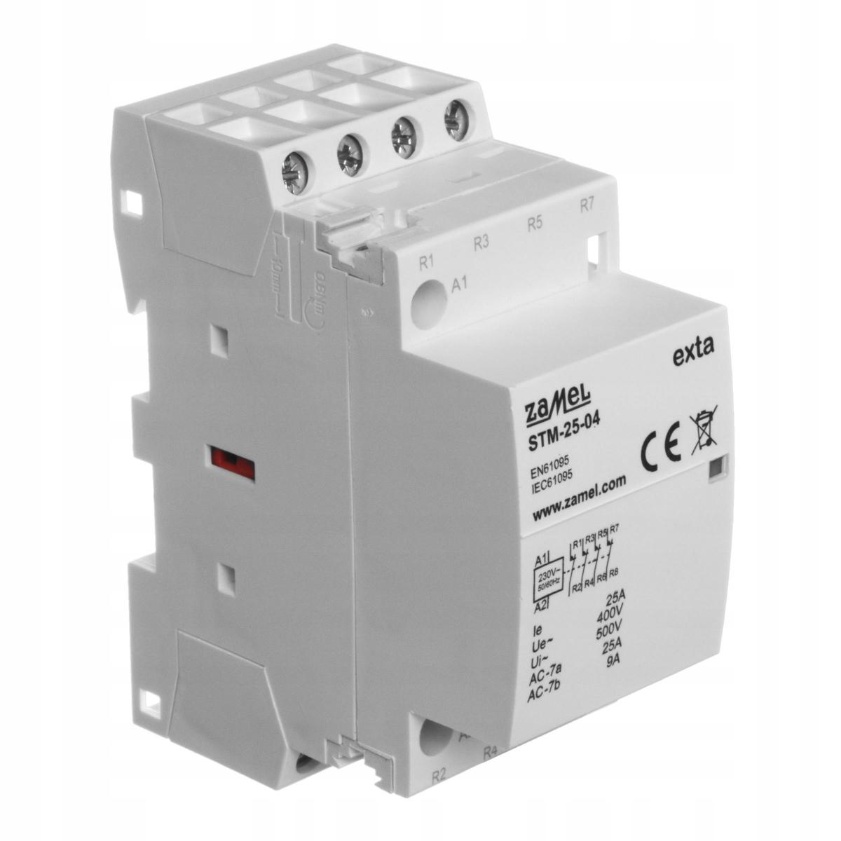 ZAMEL Stycznik modułowy instalacyjny 25A, 4xNC, 230V AC STM-25-04
