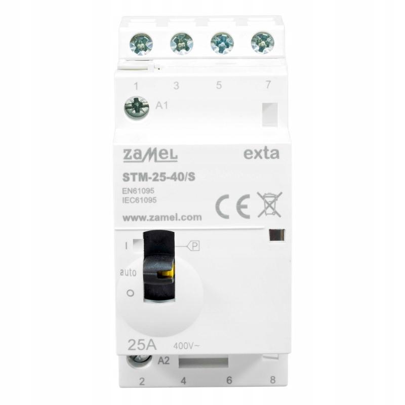 Stycznik modułowy ze sterowaniem ręcznym, instalacyjny 25A, 4xNO, 230V AC S