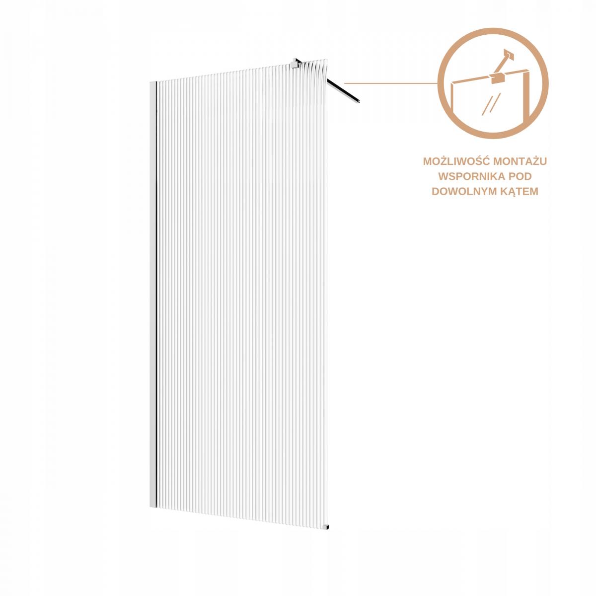 INVENA KABINA WALK-IN II 110X200CM RYFLOWANA 8MM SHINY-GLASS CHROM