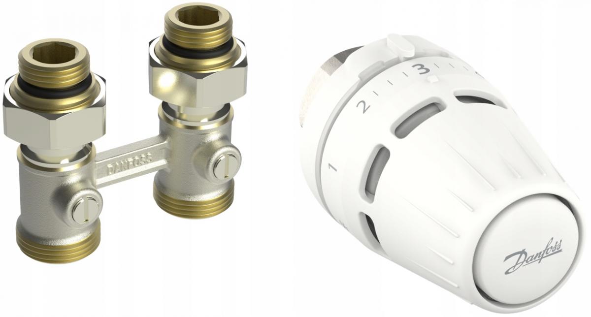 Zestaw termostatyczny Danfoss z głowicą Regus M30x1.5 + RLV-KB 1/2 prosty
