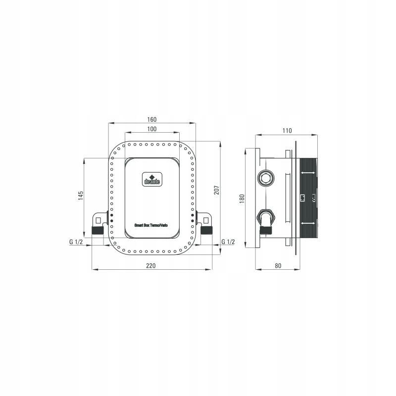 DEANTE Zestaw prysznicowy podtynkowy z BOXem termostatycznym, nero