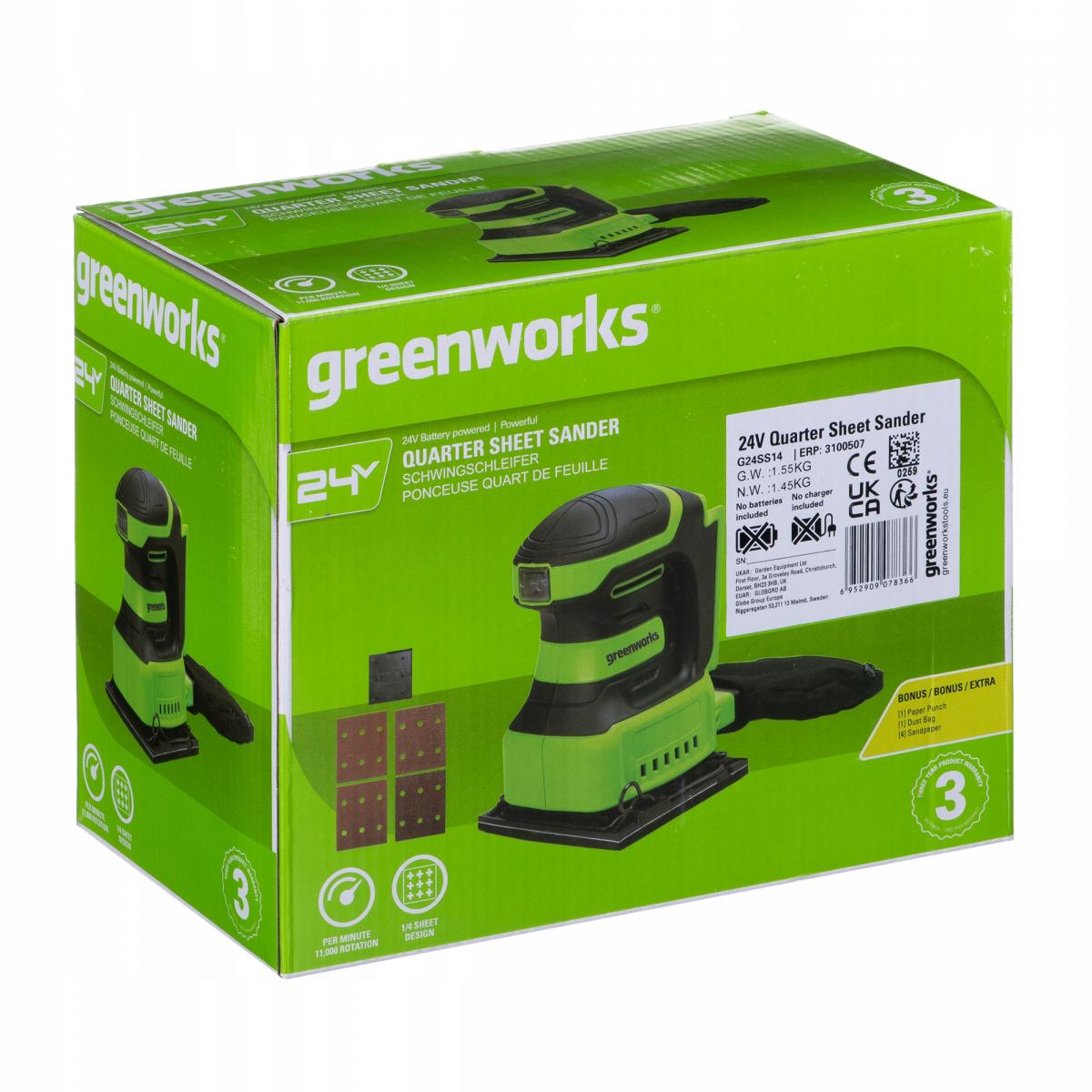 GREENWORKS Szlifierka Oscylacyjna Greenworks G24Ss14 24V