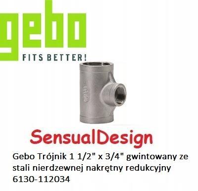 Trójnik gwintowany ze stali nierdzewnej nakrętny redukcyjny 1 1/2 x 3/4