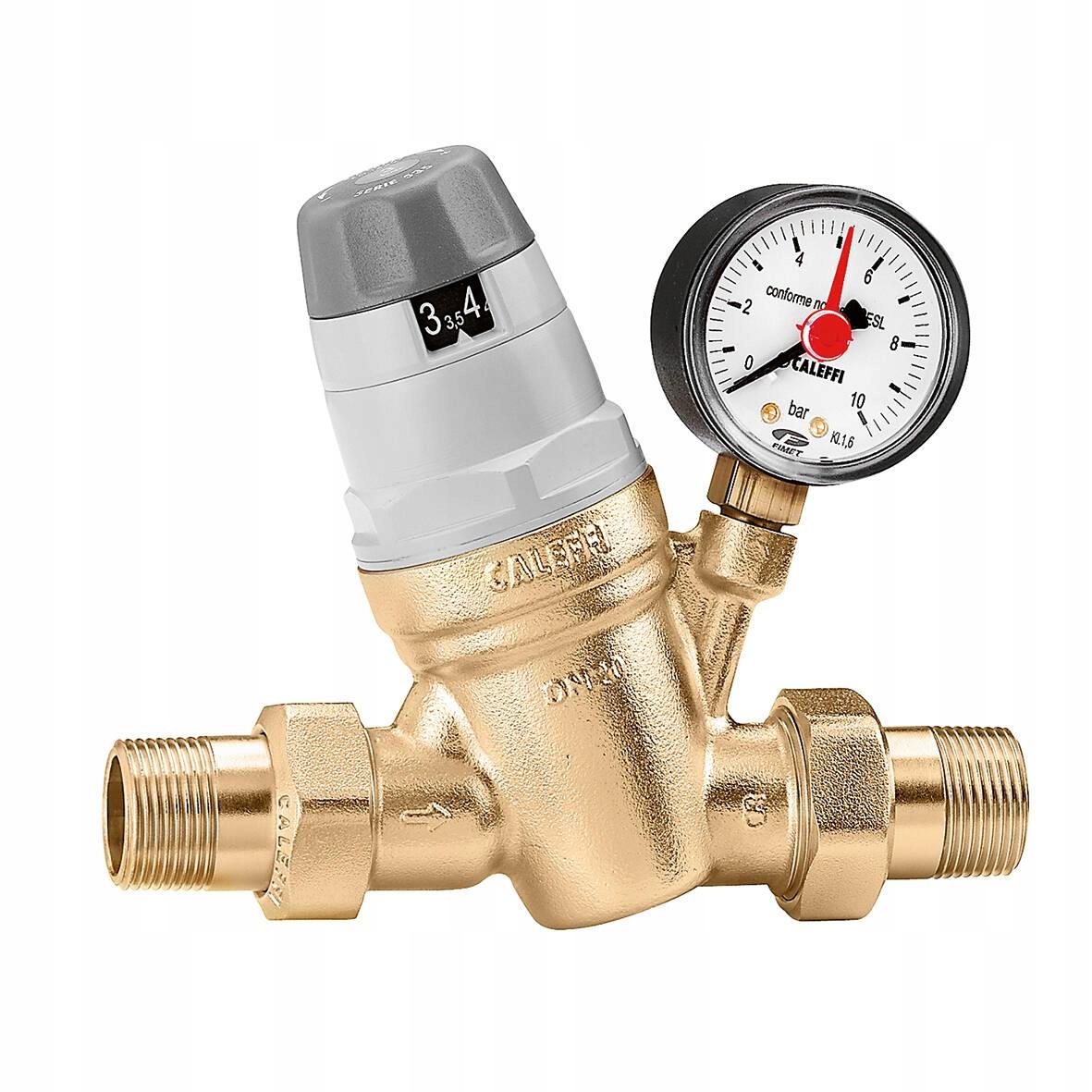 CALEFFI Regulator ciśnienia z manometrem i wskaźnikiem nastawy 3/4 cala 48h