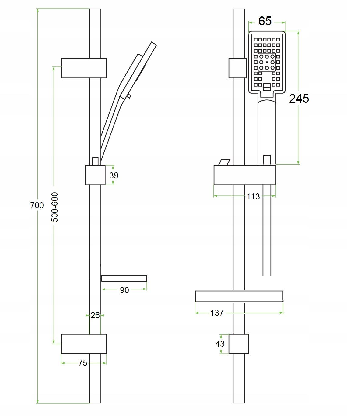 Logis bateria prysznicowa chrom Logis