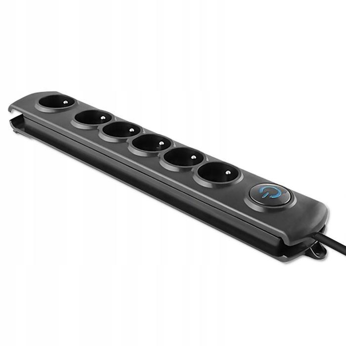 QOLTEC Listwa antyprzepięciowa Quick Switch 6 gniazd 1.8m