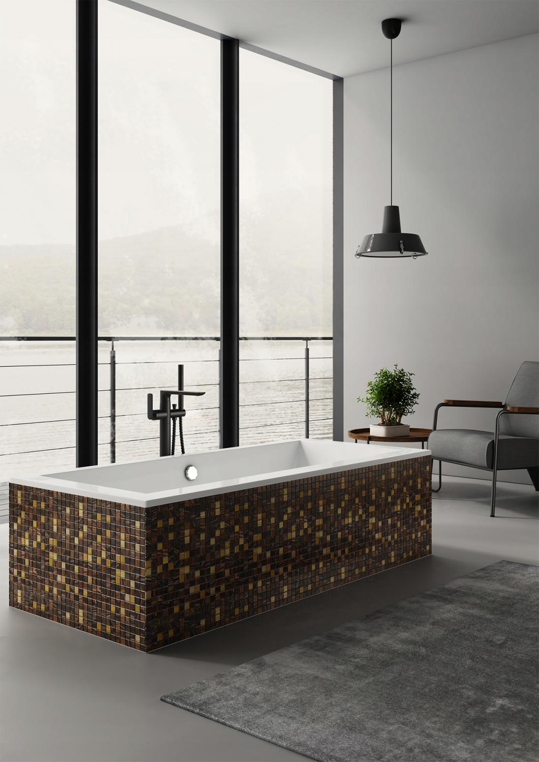 Nośnik do wanien prostokątnych 1.029-LED Stabilsound LED 140-170x75x61cm