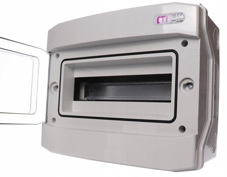 Rozdzielnica natynkowa ECH-12PT 12 modułów drzwi transparentne IP65 1500V D