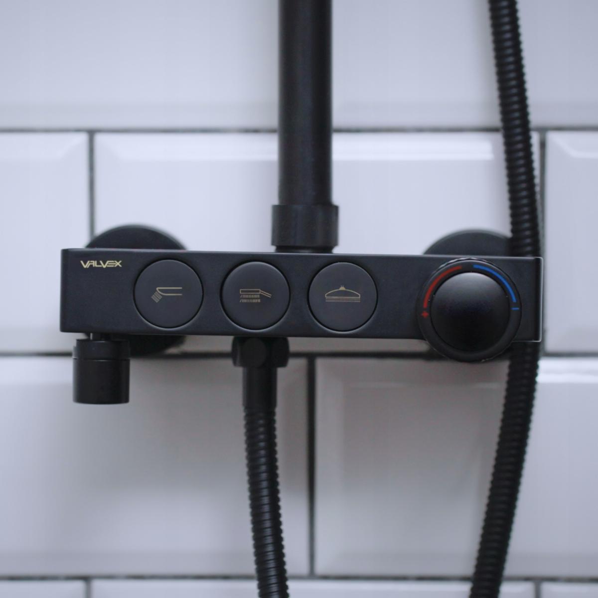 DECOR BLACK Kolumna natryskowa z baterią natryskową