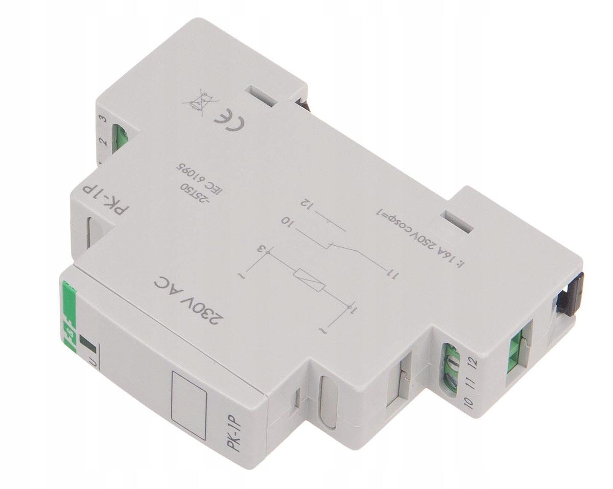 F&F Przekaźnik elektromagnetyczny PK-1P 230V AC, styk: 1P I=16A, 1 moduł