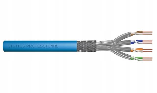 Kabel S/FTP kat. 6A 500m (szpula) LS0H drut niebieski CPR: Eca