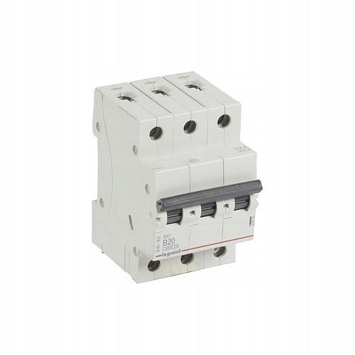 LEGRAND Wyłącznik nadprądowy RX3 3P B 20A 6000A