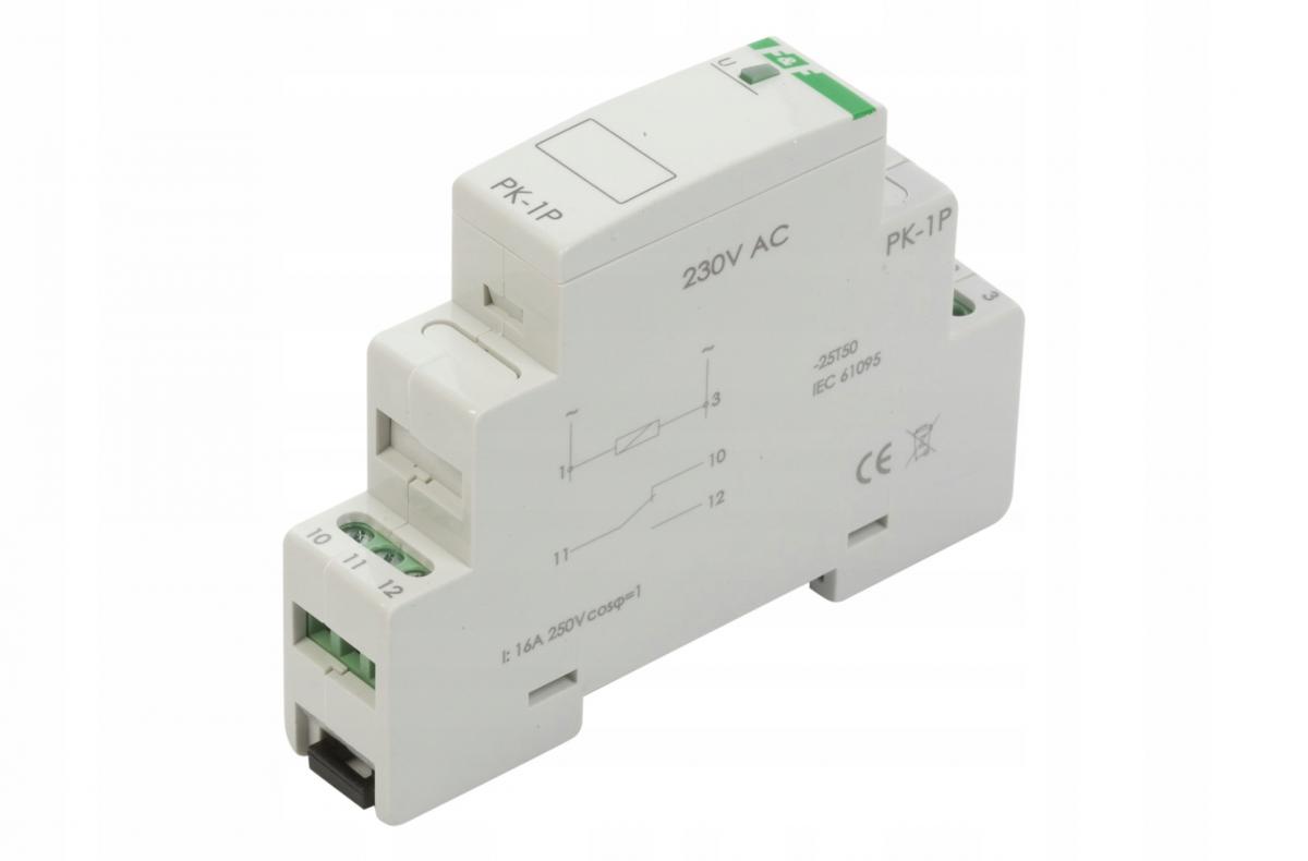 F&F Przekaźnik elektromagnetyczny PK-1P 230V AC, styk: 1P I=16A, 1 moduł
