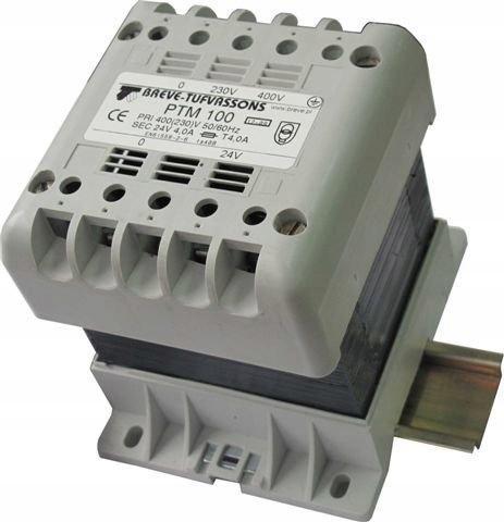 Transformator jednofazowy PTM 100 230/ 24V IP21 na szynę DIN TH-35 w obudow