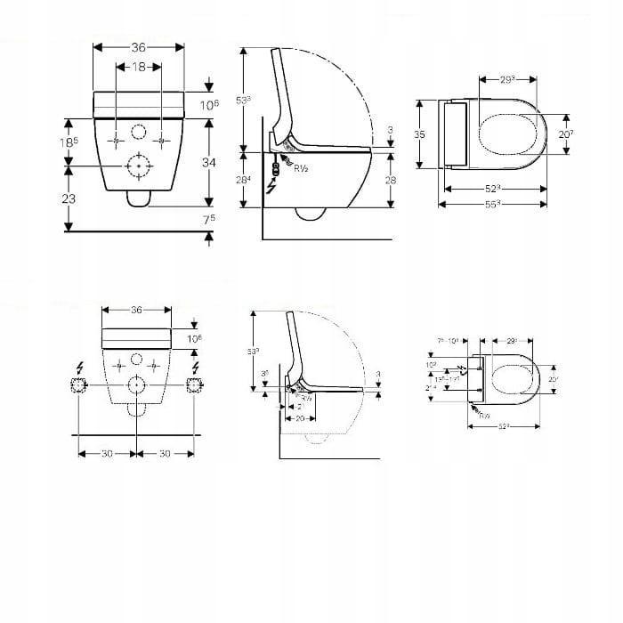 Urządzenie WC GEBERIT AquaClean Tuma Comfort 36 x 55.3 x 34 cm biały alpin