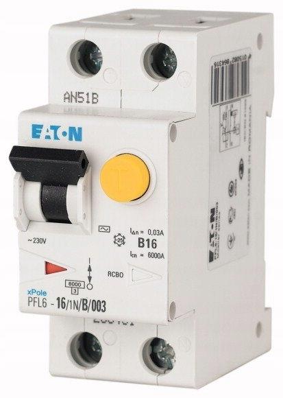 EATON Wyłącznik kombinowany 6kA PFL6-16/1N/B/3 typ AC
