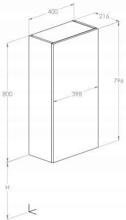 Kolumna łazienkowa EXTRA niska z 1 drzwiami standard (31,6), dąb Canela