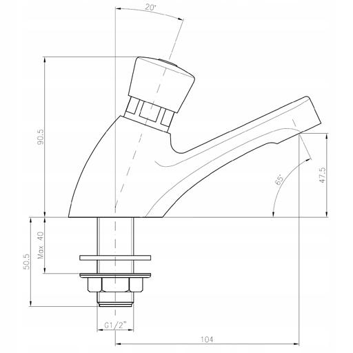 Bateria umywalkowa czasowa stojąca 9001