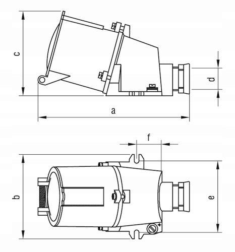 POLAM-NAKŁO Gniazdo 63A 3P+Z IP44 metalowe stałe 500V, płaskie bolce