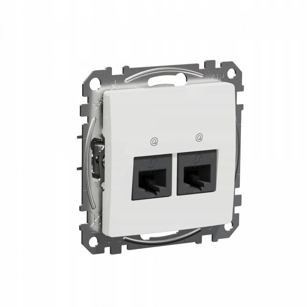 SCHNEIDER ELECTRIC Gniazdo komputerowe 2xRJ45 kat.6 UTP, biały SEDNA DESIGN