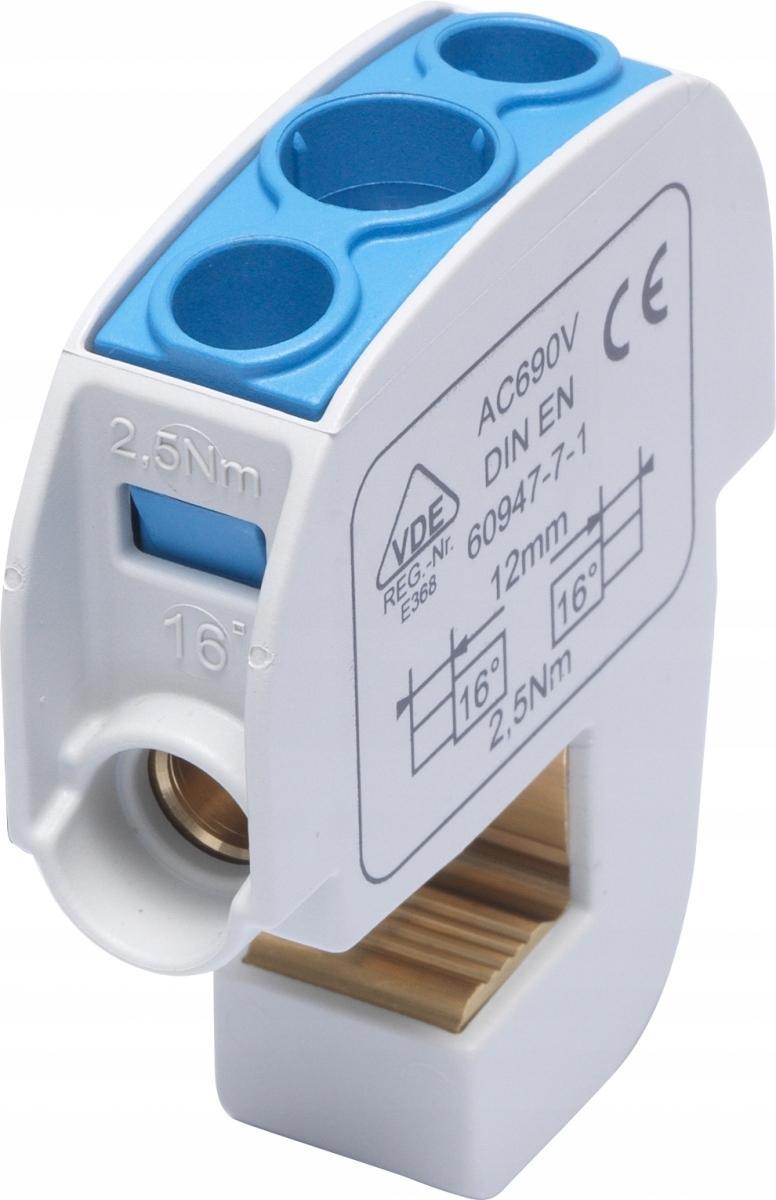 SIMET SBB 16 Zacisk izolowany szynowy 86105 niebieski SIMBLOCK