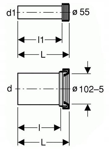 Zestaw przyłączeniowy do muszli wiszących, d90