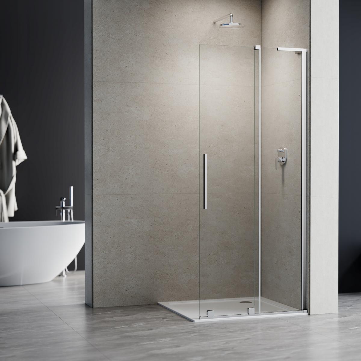 KABINA WALK-IN PRZESUWNA 90 CM, TRANSP 8 MM, CHROM
