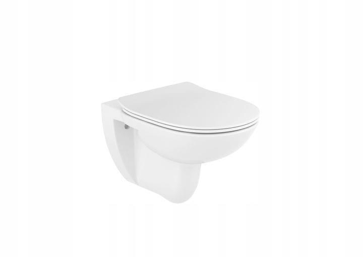 Zestaw: Miska wisząca DEBBA ROUND 54x36cm Rimless + Deska wolnoopad. SLIM