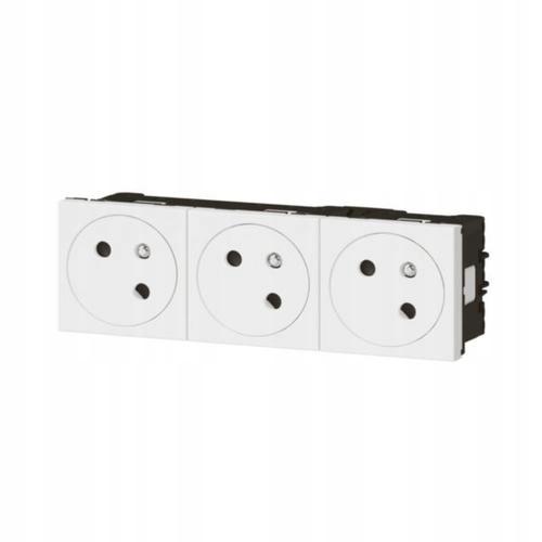 M45:Gniazdo DLP 3x2P+Z podłączenie przez zac automatyczne-6 modułów białe 1