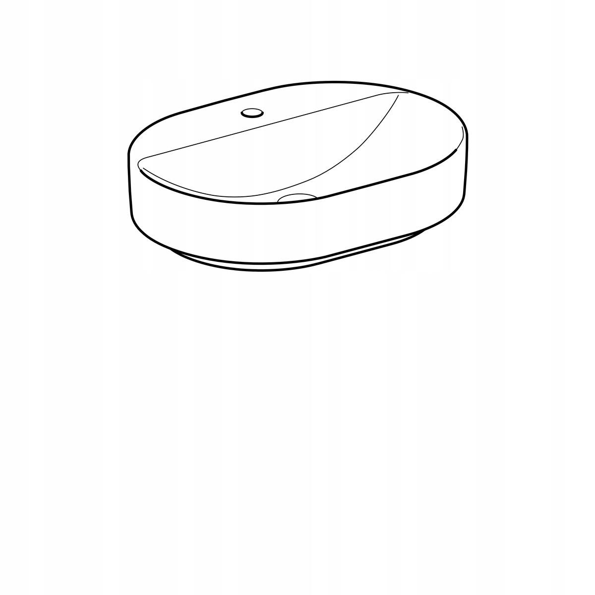 Umywalka Variform stawiana na blat, eliptyczna, B60 cm, H15.8 cm, T45 cm, b