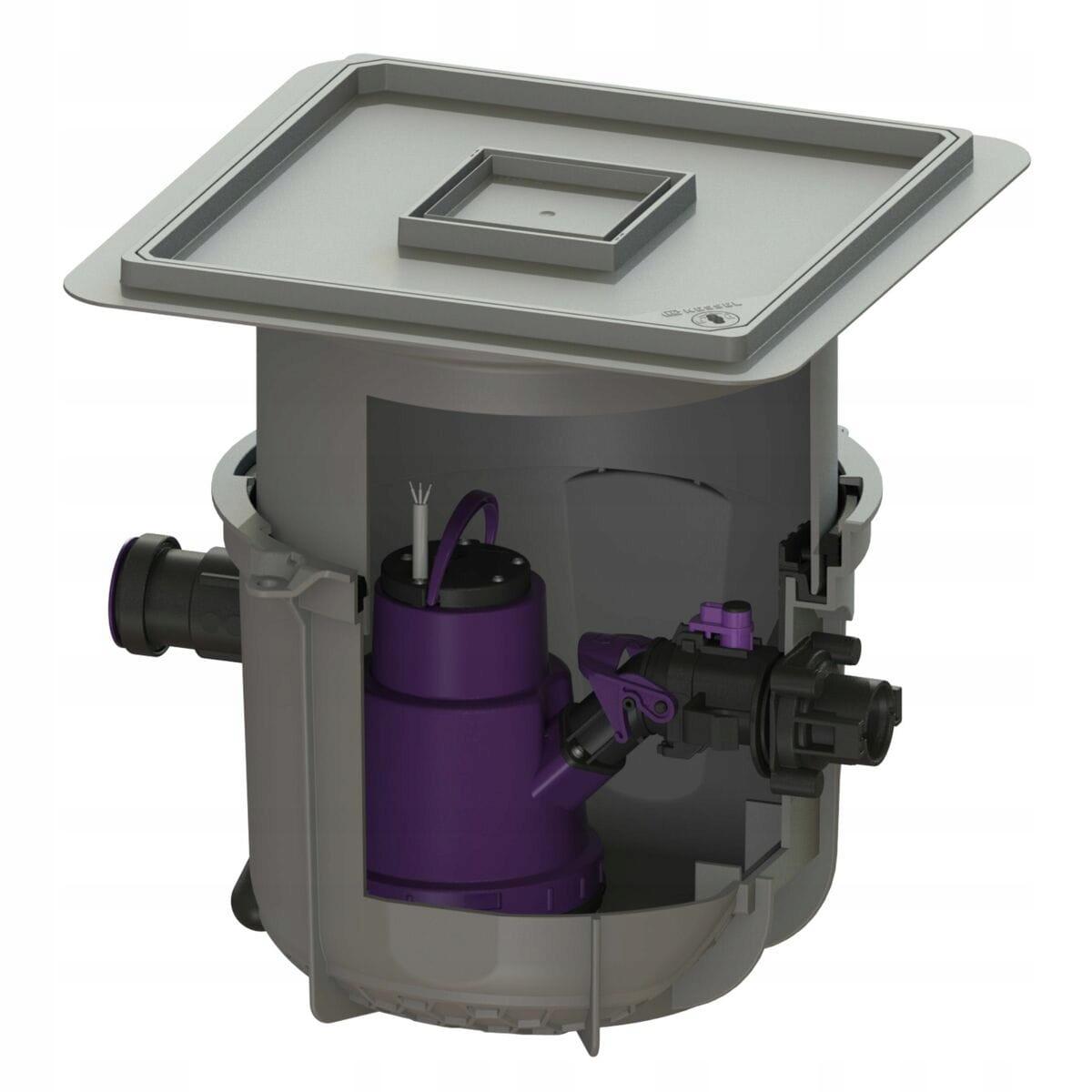 Przepompownia wody brudnej Minilift do zabudowy z pokrywą pod płytki (S)