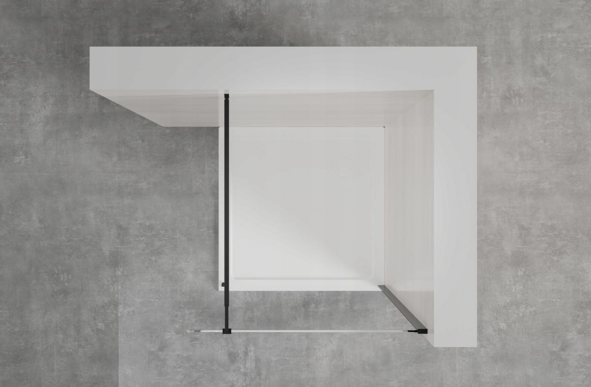 INVENA KABINA WALK-IN II 120X200CM TRANSP 8MM SHINY-GLASS CZARNY