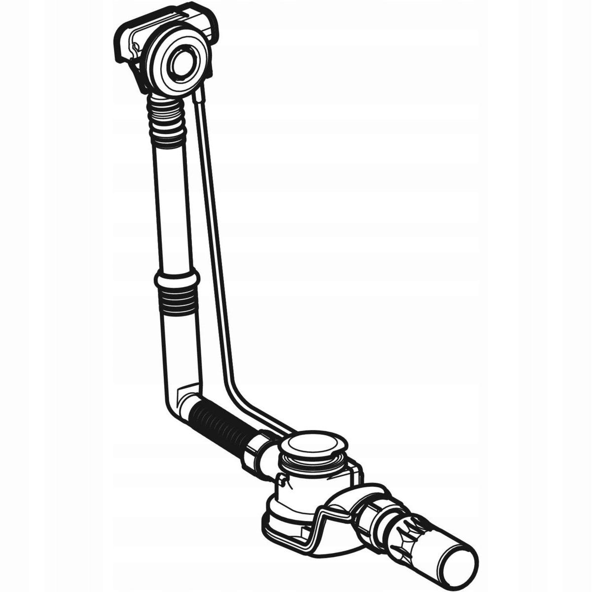 GEBERIT Syfon wannowy z korkiem automatycznym i przelewem chrom