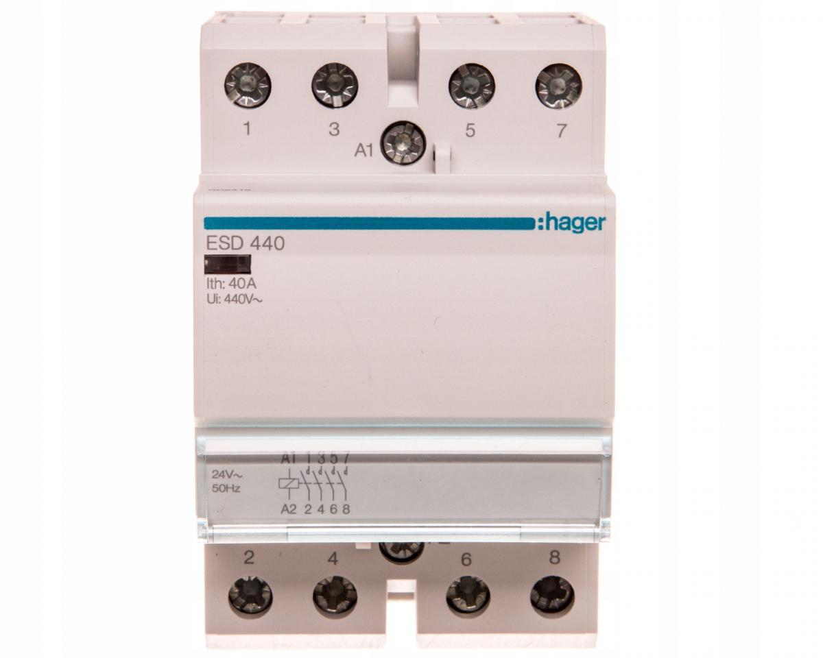HAGER Stycznik 24VAC 4NO 40A AC-7a/b
