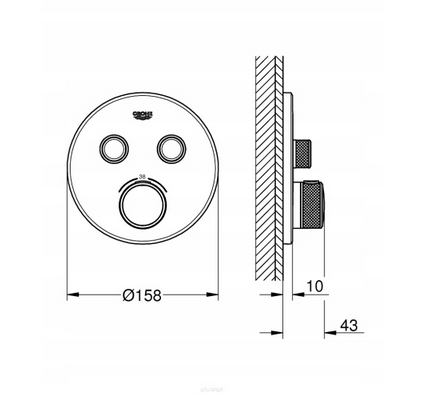 GROHE Bateria termostatyczna hard graphite 2wy