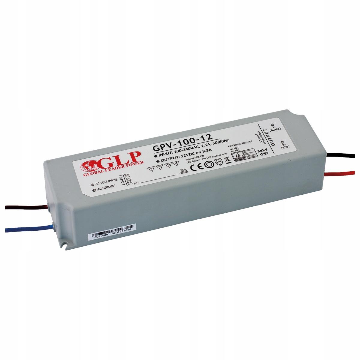 MPL POWER GLP zasilacz LED 12V 8A 100W