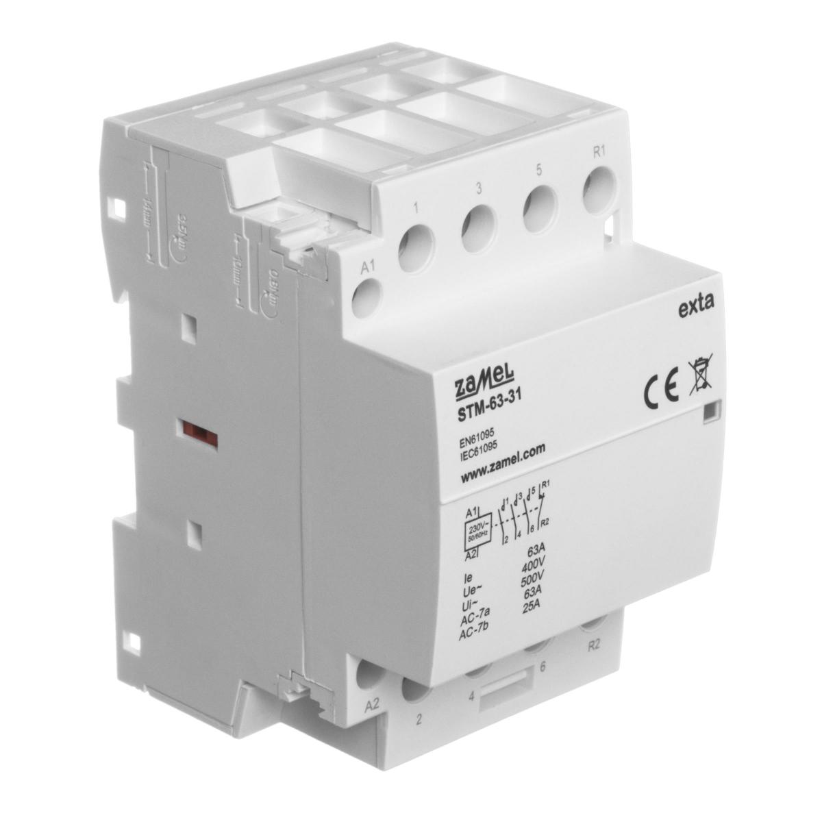 ZAMEL Stycznik modułowy instalacyjny 63A, 3xNO + 1xNC, 230V AC STM-63-31