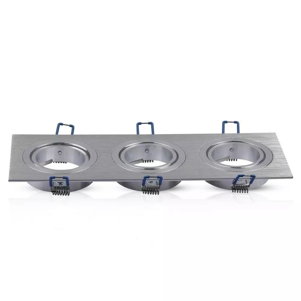 V-TAC Oprawa puntkowa VT-784 3xGU10 kwadratowa polerowane aluminium
