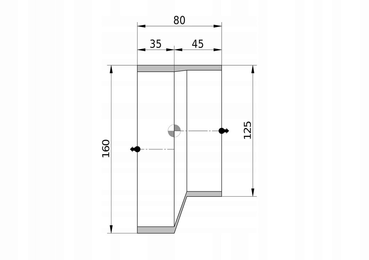 Redukcja PEHD 160x125mm S12.5 ekscentryczna, kolor czarny, QS (Quick Stream