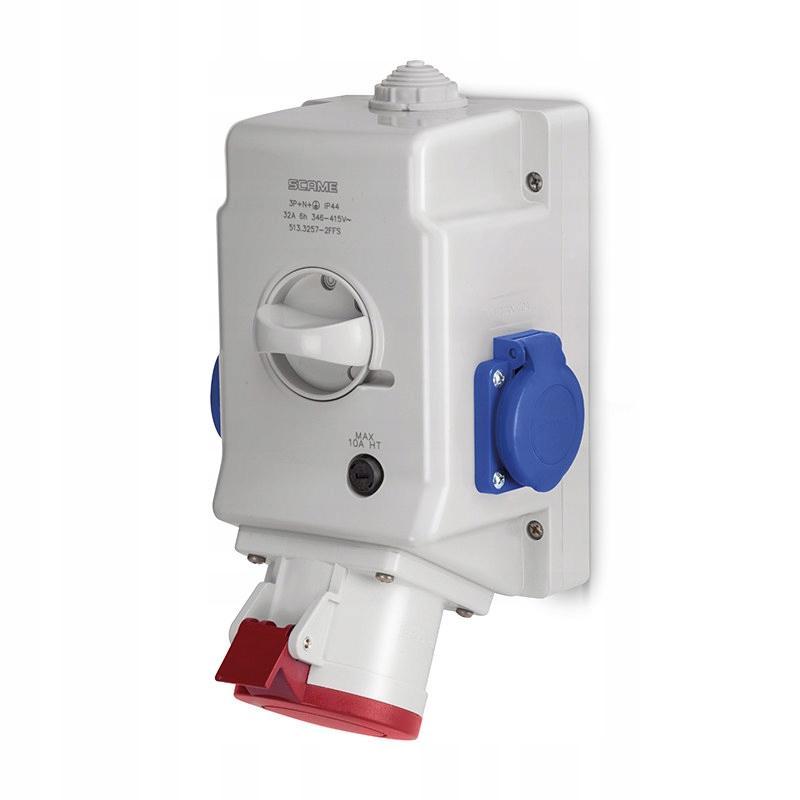 SCAME Gniazdo natynkowe OPTIMA-COMBI 3P+N+E 16A + 230V z wyłącznikiem 0-1