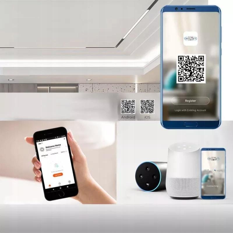 Oprawa Szynosystem SMART 48V V-TAC 10W LED CCT 30st SMART WiFi TRACKLIGHT C