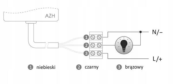 Automat zmierzchowy AZH I=10A, obudowa hermetyczna, przewód przyłączeniowy