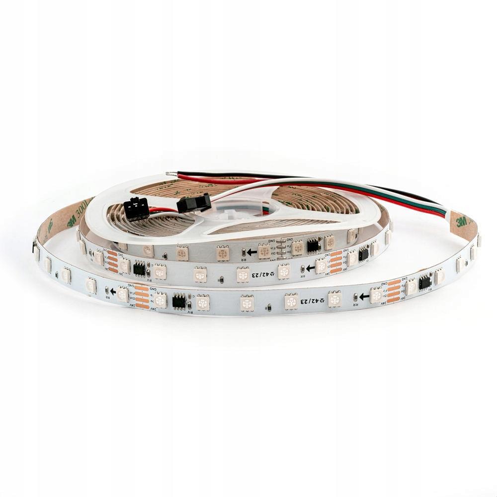Taśma LED NEXTEC, 24V, 5050, 14,4W, 60 LED, IP20, RGB Digital IC, SM16703/W