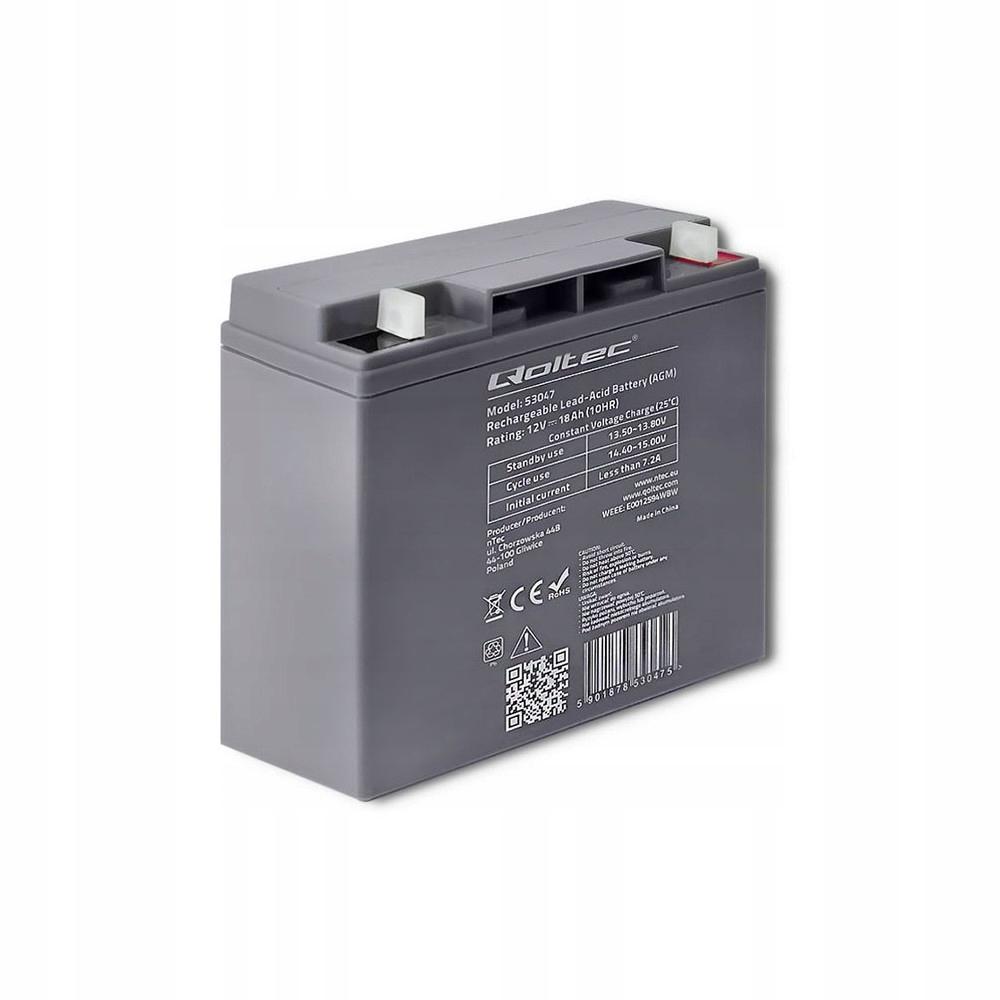 QOLTEC Akumulator AGM 12V 18Ah max. 270A