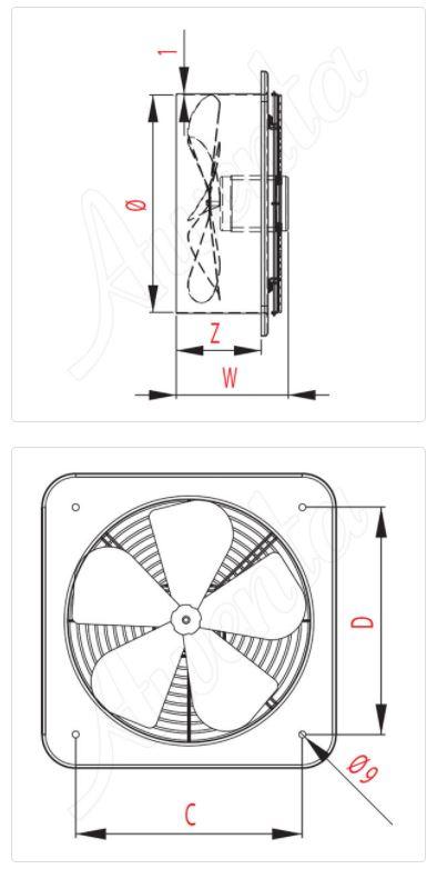 AWENTA Wentylator osiowy WOC210 - kostka