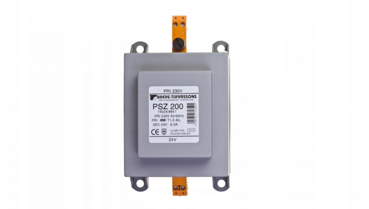 Transformator jednofazowy PSZ 200 230/ 24V IP30 na szynę DIN TH-35 w obudow