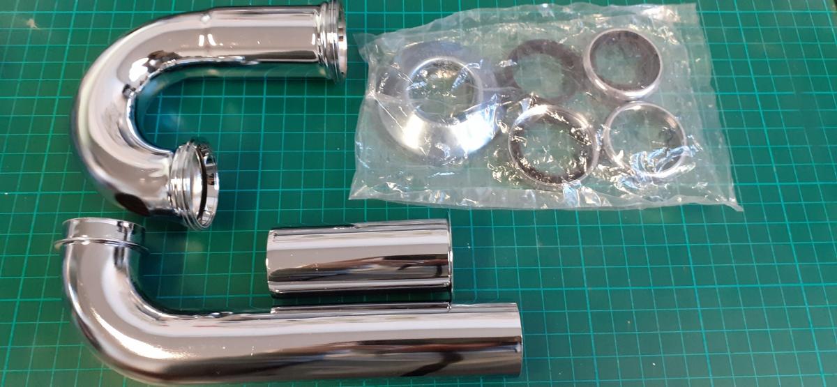 Półsyfon rurowy 5/4x5/4 mosiądz / chromowany