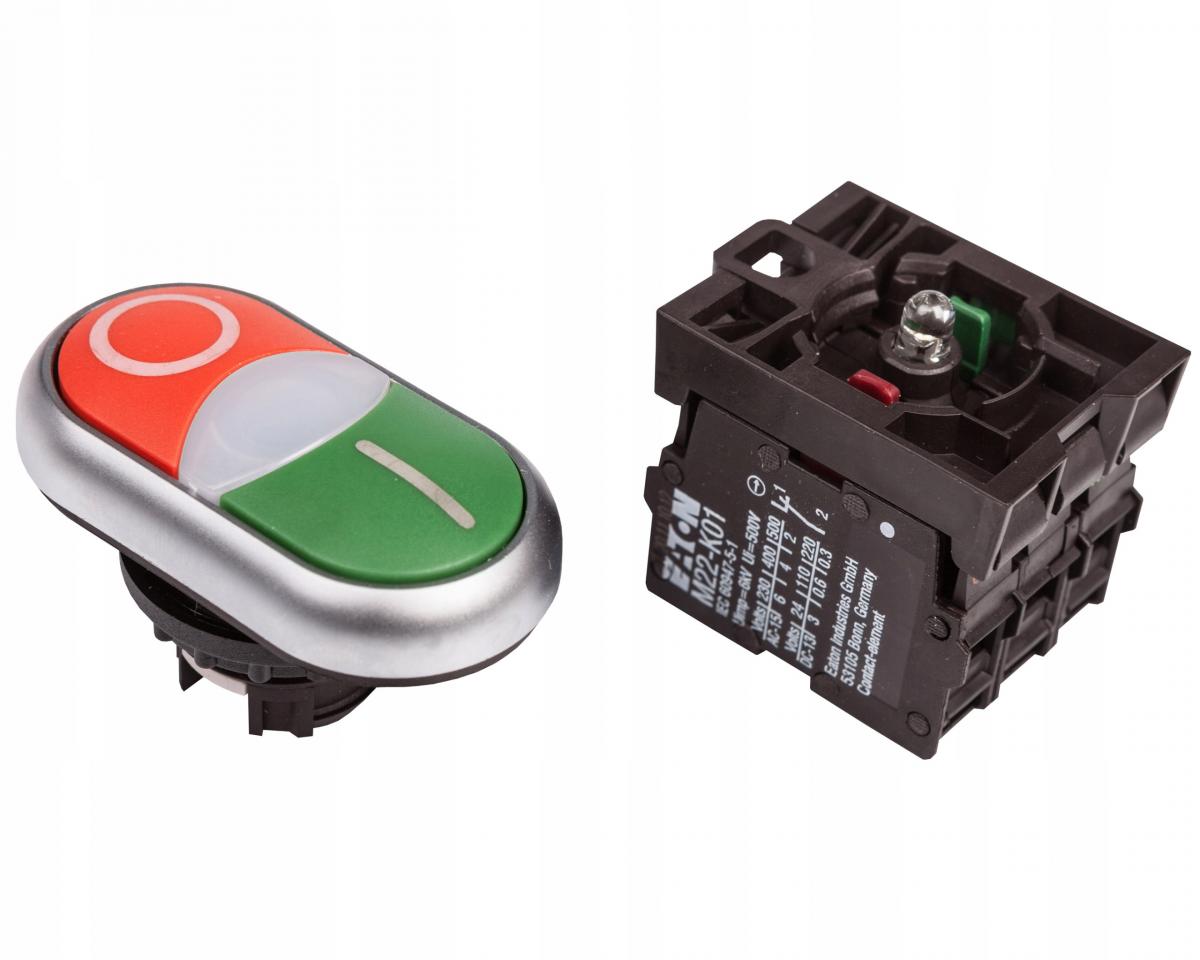 EATON Napęd M22-DDL-GR-X1/X0/K11/230-W przycisk z samopowrotem płaski 1Z1R