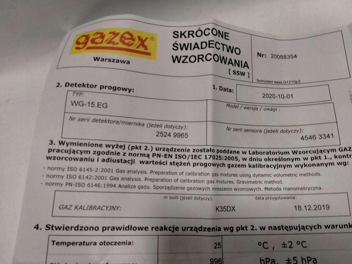 Detektor propanu-butanu LPG, 10/20/30% DGW propanu-butanu, sensor p-p, zasi