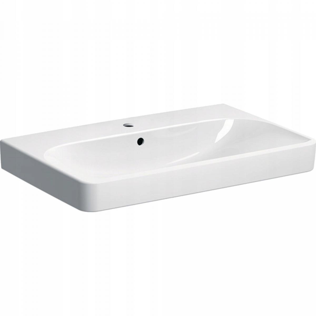 Umywalka Smyle Square B90 cm, H16.5 cm, T48 cm, z przelewem, z otworem na b